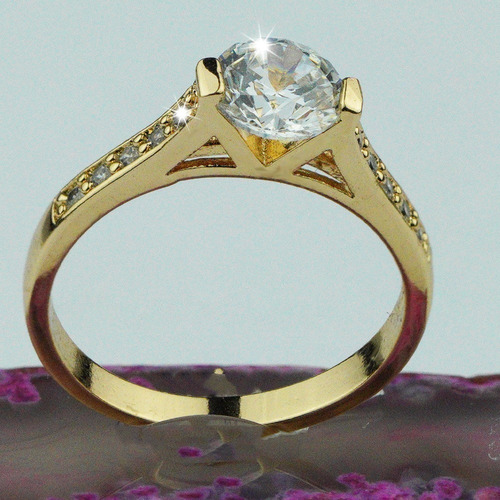 Imagen 2 de 9 de Anillos Compromiso Oro 18k Mujer Regalo Mama Elegante Joyas
