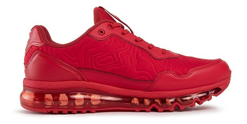 Imagen 4 de 6 de Tenis Karosso Grabado Suela De Aire Rojo Negro 7547 Hombre