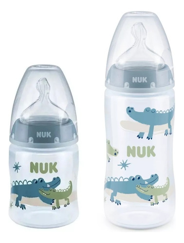 Set Mamaderas X2 Nuk First Choice 150ml + 300ml Control Temp