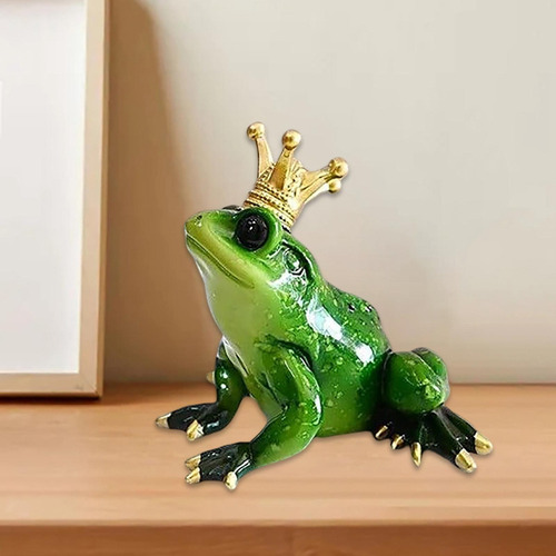 Para Figuras De Corona Con Rana Verde Divertida Y