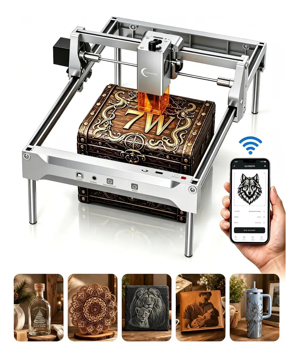 Grabadora Láser Carverall K15PRO 7W para Principiantes con Wi-Fi y App Móvil