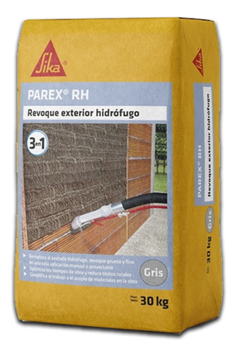 Revoque Parex Rh Proyectable/manual 3 En 1 Hidrof 30kg Sika