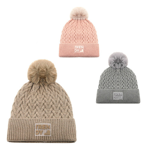 Gorro Forrado Polar Trendy Con Estilo Trenzado Zigzag Rosa M Lisa