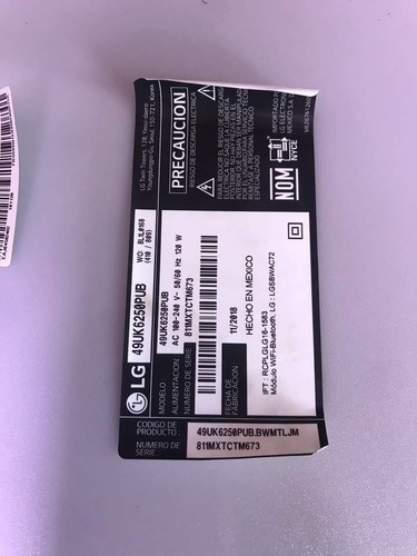 Tarjeta Main De Tv Lg 49uk6250pua Eax67872805 (1.1) (Usado)