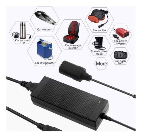 Adaptador De Corriente Encendedor Coche 110v Ac A 12v Dc120w