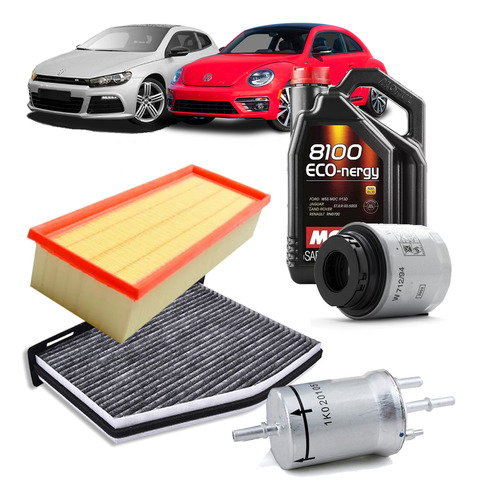 Kit Filtros New Beetle Scirocco 1.4 Cthd X4 + Aceite 5w30