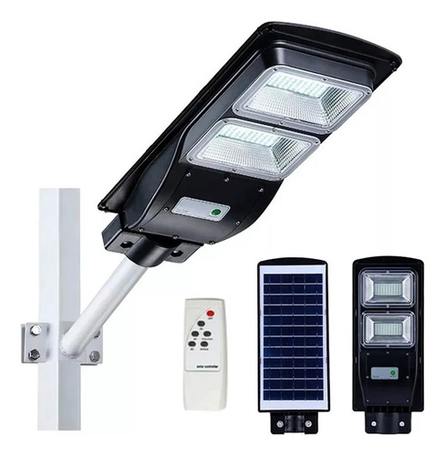 Luminária Solar Led 100w Poste Rua Publica C/sensor/controle