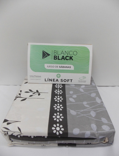 Imagen 2 de 3 de 10 Juegos De Sabanas Blanco Black Soft Est 1 1/2 Mayorista