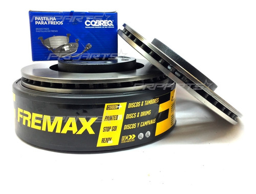 Imagem 1 de 1 de Kit Discos 256mm + Pastilhas Dianteira Gol G6 2012 2013 2014