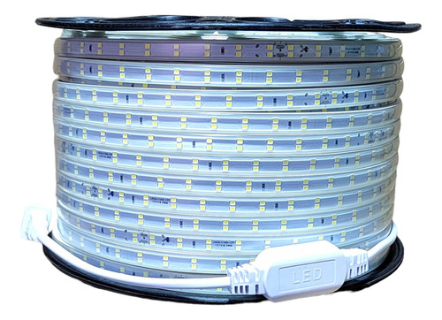 Manguera Doble Led Plana 100mt Luz Blanca O Calida Exterior 