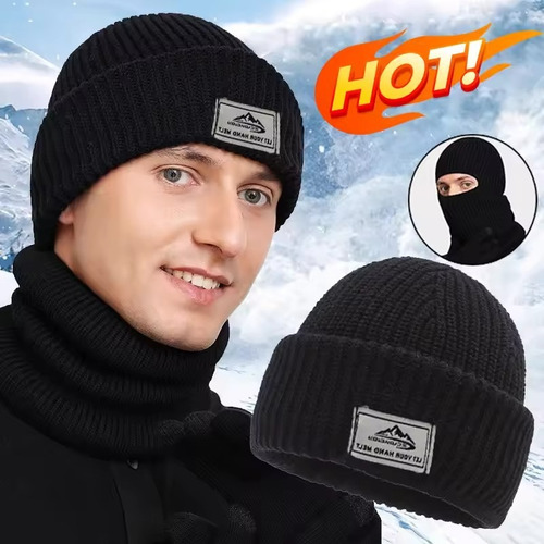 Gorros De Máscara 2 Em 1, Ajustáveis, Tricotados Para O Inve