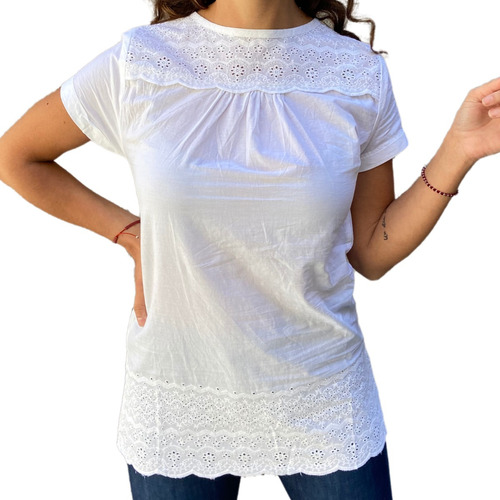 Blusa  Amplia Bordada Viscosa Super Suave Importada Anaandi