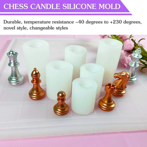 6 Molde Resina Silicona Para Ajedrez Molde P Tarta Chocolate
