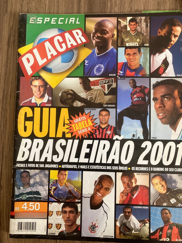 Placar Guia Do Brasileirão 2001 - Tabelas Sem Preenchimento (Usado)