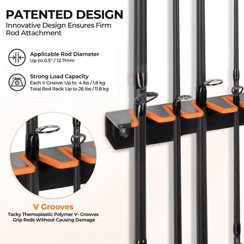 Soporte Vertical Para 15 Cañas De Pescar En Pared
