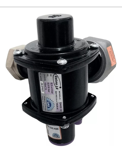 Regulador + Flexible Gas Natural 10 M3, Galea 2 Etapas