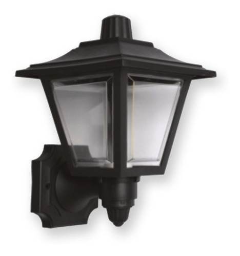 Farol Colonial Plástico De 4 Caras Negro Cerrado