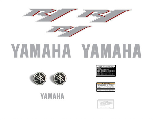 Kit Adesivos Yamaha R1 2009 Preta R109pta