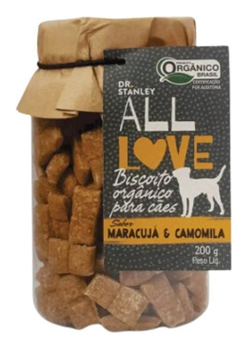 Biscoito Orgânico Cães Maracujá E Camomila All Love 200g