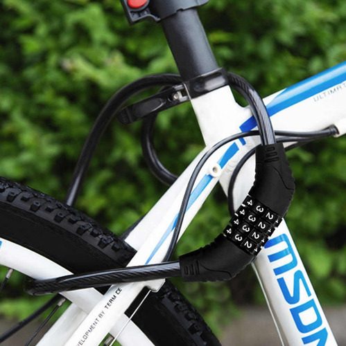 Candado De Seguridad Para Bicicleta Clave Numerica 1.2m