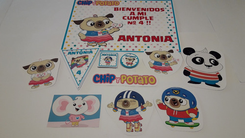 Chip Y Potato   Kit Cumpleaños Y Candy Bar 