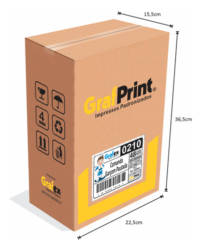 Grafex 0210 Comanda Garçom Pautada 50 Folhas 60 Blocos