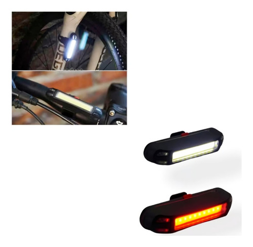 Set Luz Bici Delantera Y Trasera Led Cob Mítical