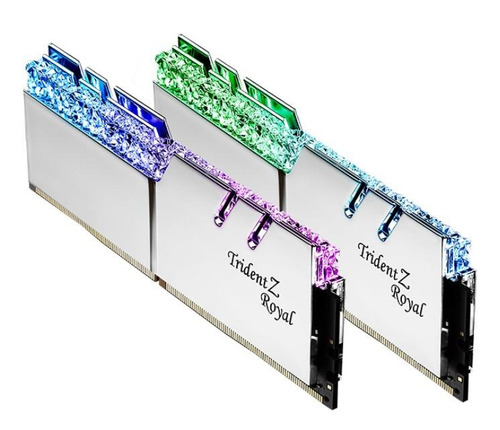 Imagen 1 de 2 de Memoria Ram Gskill Trident Z Royal 16gb(2x8gb)3200 Plata Rgb