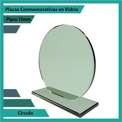 Recordatorios Trofeos En Vidrio Circulo Plano 10mm