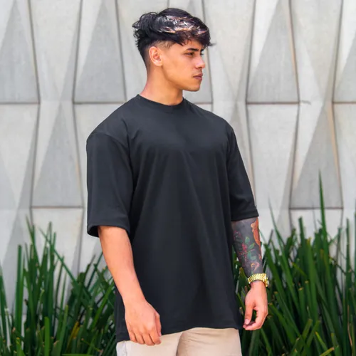Camiseta Oversized Masculina Lisa Malhão 100% Algodão