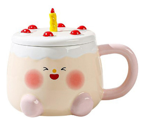Taza De Té Y Taza De Café Con Tarta De Cumpleaños Y Tapa