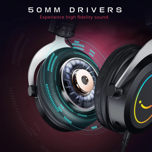 Auriculares para juegos Fifine H3, micrófono RGB, PC, PS4, PS5, Xbox, color negro