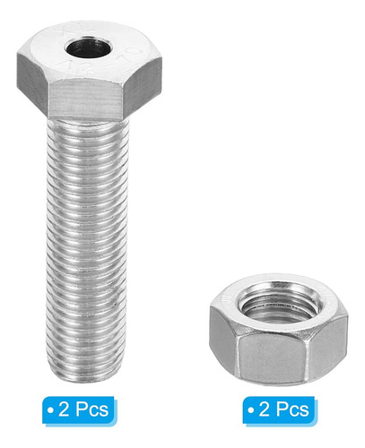 Tornillo Hexagonal Externo Hueco M16x60mm, 2 Juegos De S Cil