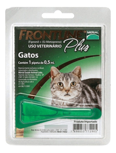 Frontline Plus Pipeta Gatos | Antiparasitario 0.5 Ml