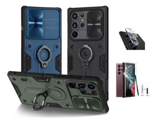 Para Samsung Galaxy S22 Ultra - Case Nillkin Camshield + Vid