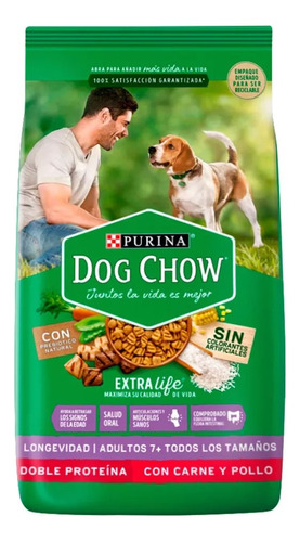 Dog Chow Longevidad Mediano Y Grande Doble Proteina X 21kg