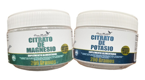 Pack Citrato De Magnesio + Citrato De Potasio En Polvo G.m