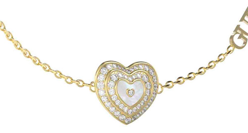 Pulsera Guess Corazon Mujer Color Dorado Diámetro 8 Largo 19 Cm