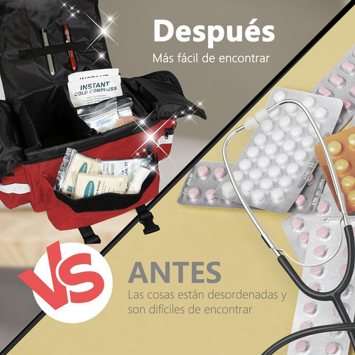 Grande Mochila Botiquín Primeros Auxilios Tiras Reflectantes