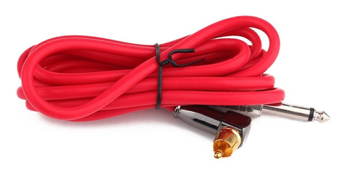 Cable Rca Para Máquina De Tatuar Silicon Reforzado 90° Color Rojo