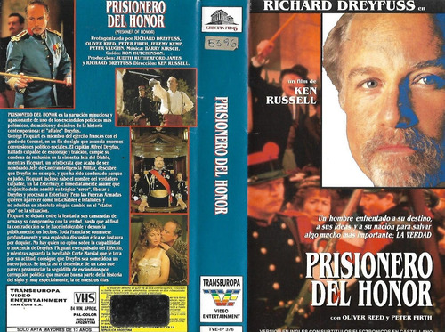 Prisionero Del Honor Vhs Richard Dreyfuss Oliver Reed