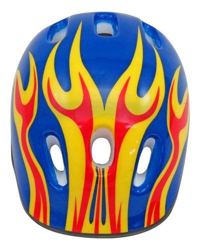 Imagem 5 de 6 de Capacete Azul Com Led Infantil Bike Skate Patins Patinete