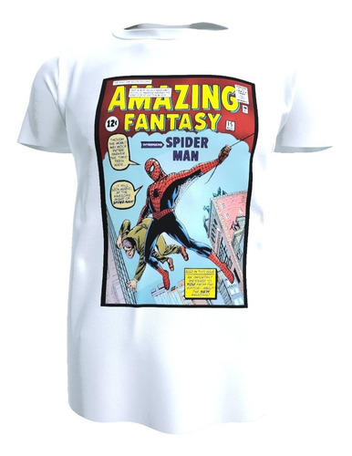 Polera Unisex Spiderman, Hombre Araña Comic, Poliester