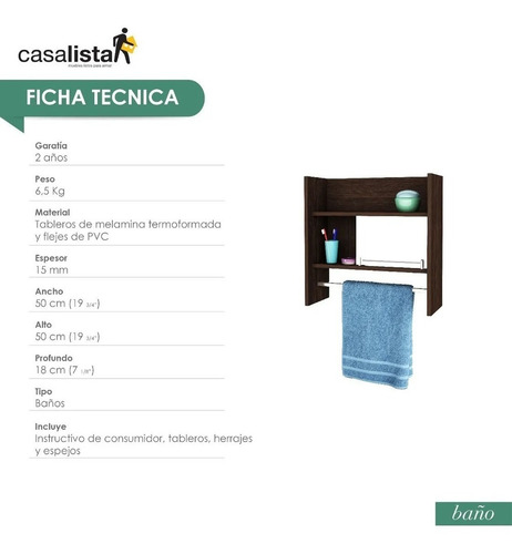 Mueble Casa Lista® Baños - Estantería Aérea 010
