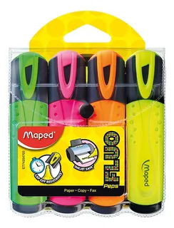 Maped Fluo Peps Classic Colores Surtidos, Paquete De