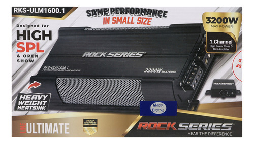 Amplificador Rock Series Clase D Ultumate Rks-1600.1 Potente Color Negro
