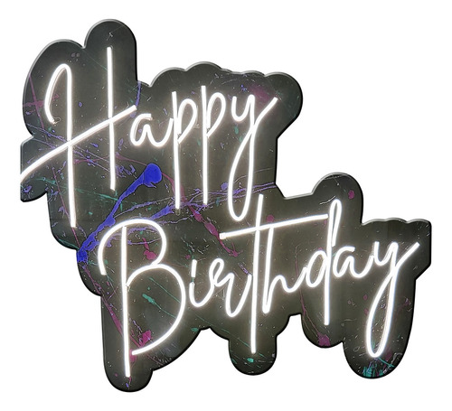 Letrero / Aviso Neon Flex - Happy Birthday Y Personalizado