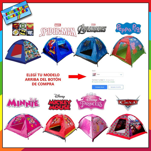 Carpa Infantil Niños Camping Pelotero Spiderman Peppa Marvel