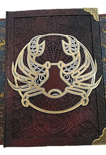 Imagem 2 de 9 de Diário Tema Signo De Cancer Capa Couro Sintético
