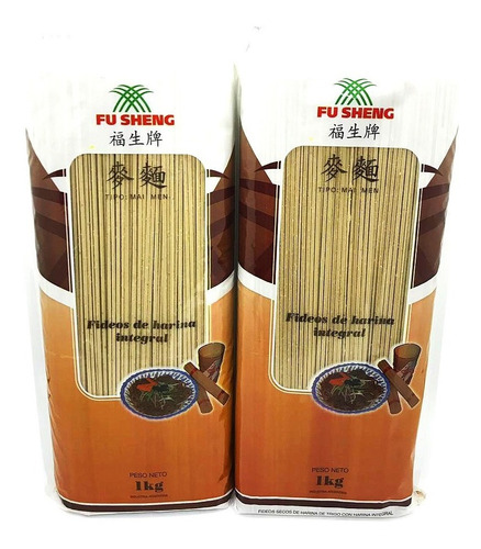 Pack 9u Fideos De Trigo Integral Fu Sheng 1 Kg